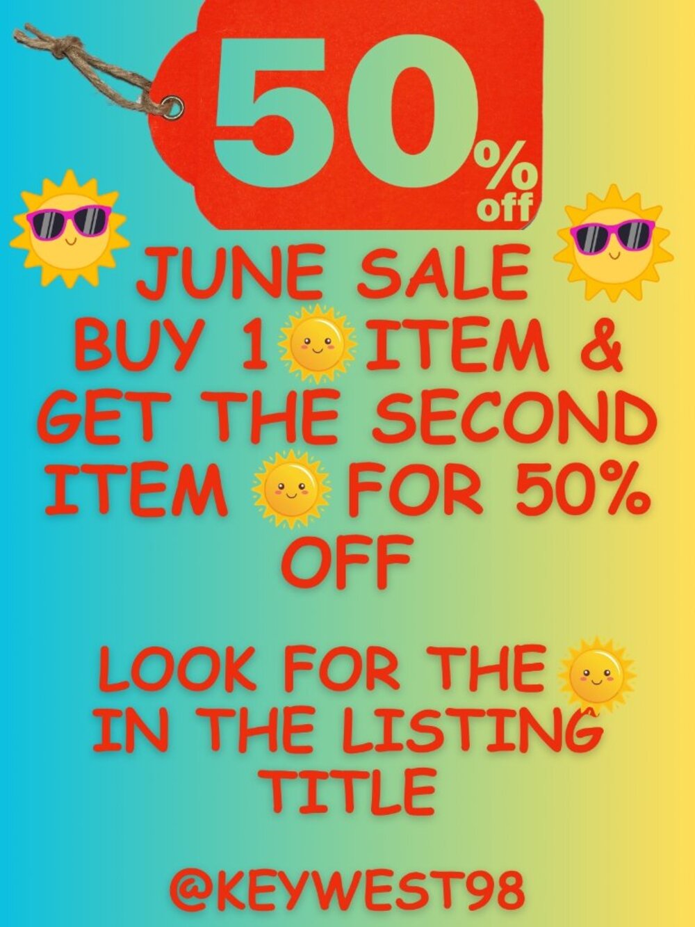 ☀️ ONLY A FEW DAYS LEFT ~ JUNE SALE ~ BUY 1 ☀️ ITEM GET 1 ☀️ ITEM 50% OFF